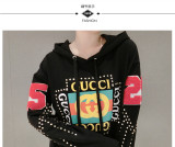 2019 autumn women new hot drilling letter printing fashion trend hooded sweater