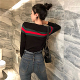 2019 autumn new striped color matching classic joker sweater