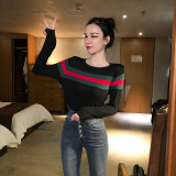 2019 autumn new striped color matching classic joker sweater
