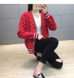 sweater jacket women 2019 autumn and winter long sleeve loose V-neck single-breasted jacket sweater cardigan