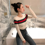2019 autumn new striped color matching classic joker sweater