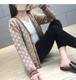 sweater jacket women 2019 autumn and winter long sleeve loose V-neck single-breasted jacket sweater cardigan