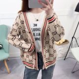 clothes 2019 spring sweater cardigan coat women short paragraph loose retro joker student sweater women's clothing