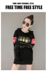 2019 autumn women new hot drilling letter printing fashion trend hooded sweater