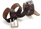 belt men's belt real leather casual belt board leather pin buckle plaid belt