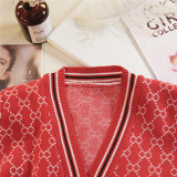 sweater cardigan women's spring 2019 new knit jacket autumn and winter retro