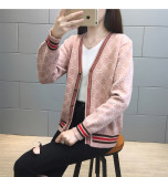 sweater jacket women 2019 autumn and winter long sleeve loose V-neck single-breasted jacket sweater cardigan