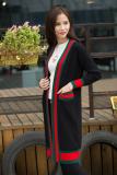 long sweater cardigan sweater women 2019 new women's color matching striped edge joker loose jacket