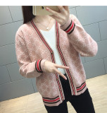 sweater jacket women 2019 autumn and winter long sleeve loose V-neck single-breasted jacket sweater cardigan
