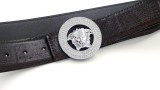 belt men's real leather smooth buckle rhinestone casual belt men's trousers with round buckle
