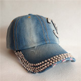 hat new stick drill baseball cap denim edging hat spring and summer men and women visor cap