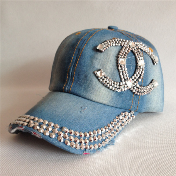 hat new stick drill baseball cap denim edging hat spring and summer men and women visor cap