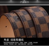 belt men's smooth buckle belt letter plaid pants with men's casual joker belt