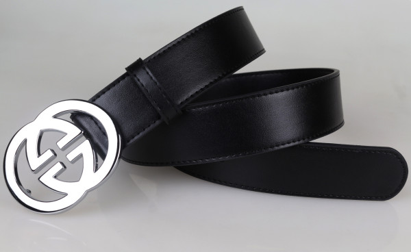 belt Men's Double real Leather Belt Fashion Joker Smooth Buckle Belt