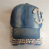 hat new stick drill baseball cap denim edging hat spring and summer men and women visor cap