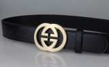 belt Men's Double real Leather Belt Fashion Joker Smooth Buckle Belt