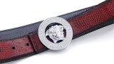 belt men's real leather smooth buckle rhinestone casual belt men's trousers with round buckle