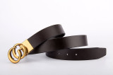 belt Explosive belt men and women bronze buckle belt leather belt rotating buckle double-sided belt