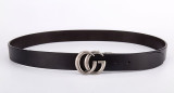 belt Explosive belt men and women bronze buckle belt leather belt rotating buckle double-sided belt