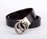 belt Explosive belt men and women bronze buckle belt leather belt rotating buckle double-sided belt
