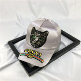 hat women cute cat sequin patch baseball cap spring and summer outdoor travel mesh cap