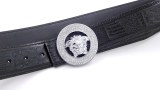 belt men's real leather smooth buckle rhinestone casual belt men's trousers with round buckle