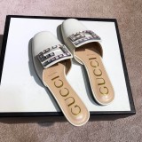 Europe and the United States 2019 spring and summer new rhinestone flat with real leather slippers velvet colored diamonds Baotou joker  sandals women