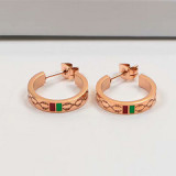 Hot high quality earrings Fashion C-shaped plaid G earrings Trendy wild versatile titanium steel earrings jewelry