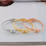 European and American jewelry letters titanium steel bracelet women fashion rose gold silver silver fashion trend wild
