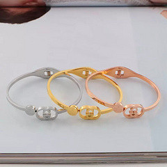European and American jewelry letters titanium steel bracelet women fashion rose gold silver silver fashion trend wild