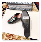 2019 spring Baotou color printing flat bottom half drag classic striped embroidery ladies slippers