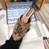2019 spring print flat bottom half drag classic embroidery ladies slippers
