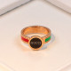 Europe and the United States titanium steel ring women fashion personality index finger ring simple tide people plated 18k rose gold