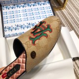 2019 spring print flat bottom half drag classic embroidery ladies slippers