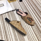 2019 spring print flat bottom half drag classic embroidery ladies slippers