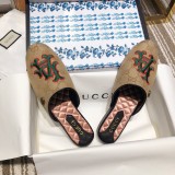 2019 spring print flat bottom half drag classic embroidery ladies slippers