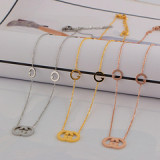 European and American fashion letter pendant necklace titanium steel 18K rose gold silver gold women necklace joker necklace
