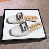 Europe and the United States 2019 spring and summer new rhinestone flat with real leather slippers velvet colored diamonds Baotou joker  sandals women