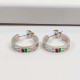 Hot high quality earrings Fashion C-shaped plaid G earrings Trendy wild versatile titanium steel earrings jewelry