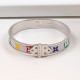 Europe and the United States new old flower skin 18K rose gold bracelet women titanium steel bracelet accessories fashion personality pattern leather