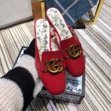 2019 spring and summer new fashion casual trend wild women's shoes metal buckle flat bottom baotou half slippers