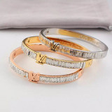 European and American simple titanium steel diamond women bracelet