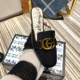 2019 spring and summer new fashion casual trend wild women's shoes metal buckle flat bottom baotou half slippers