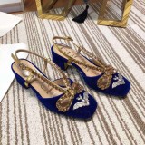women's shoes new diamond suede mid-heel sandals spring and summer baotou thick with high heels