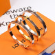Wild temperament letter titanium steel 18K rose gold silver white two-color matte bracelet European and American women