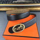 wide 3.8cm vacuum plating imported leather production Fashion casual wild two-color optional men's belt