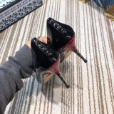 2019 spring and autumn single shoes shallow mouth set flat flat pointed shoes bowknot high heel women's shoes
