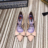 2019 spring and summer new pointed butterfly rivet word with wild black flat women's shoes
