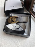 3.5cm stainless steel shield metal buckle with embossed leather women belt