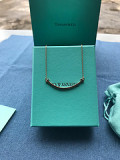 trumpet. Smiley necklace. Rose gold. 925 sterling silver vacuum plating 18K rose gold
